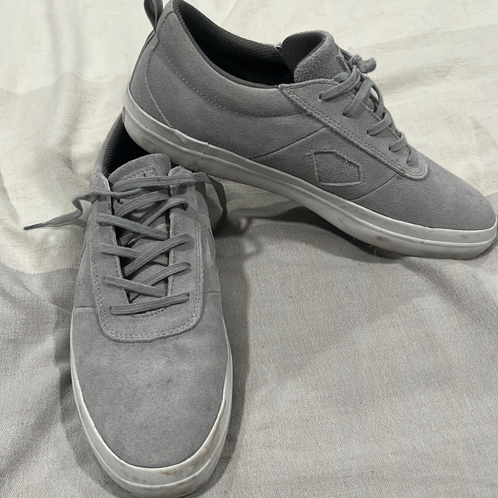 Grey diamond canvas lace up